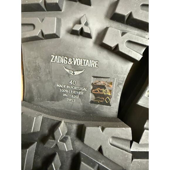 Zadig & Voltaire Ride Chelsea Semy-Shiny Calfskin Womens Boots MSRP $648 New - Picture 9 of 13